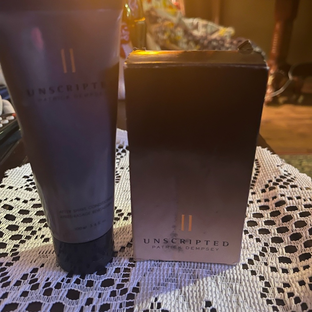 Avon Patrick Dempsey Unscripted 2 2.5 Oz spray with matching aftershave con.
